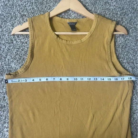 Eddie Bauer Mustard Tank Top Ribbed Casual Sleeveless Summer Yellow XL - Picture 5 of 6
